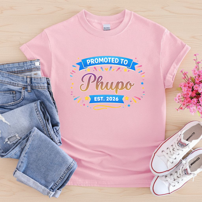 Promoted to [Relative] Est. [Year] Personalized T-Shirt