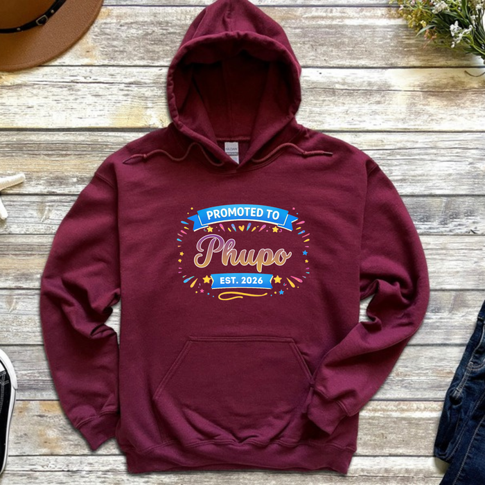 Promoted to [Relative] Est. [Year] Personalized Hoodie