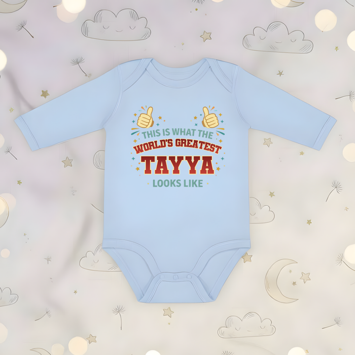 This is What the World's Greatest Tayyi Looks Like Long Sleeve Onesie