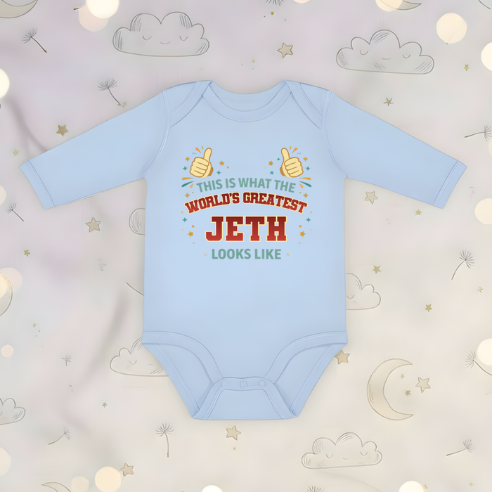This is What the World's Greatest Jeth Looks Like Long Sleeve Onesie