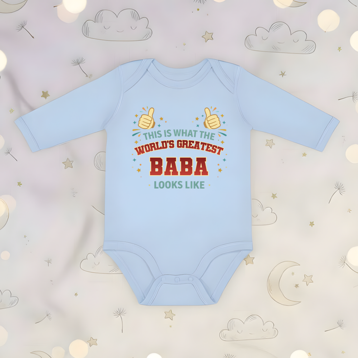 This is What the World's Greatest Baba Looks Like Long Sleeve Onesie