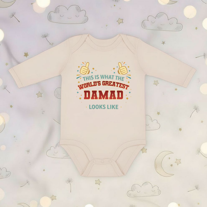 This is What the World's Greatest Damad Looks Like Long Sleeve Onesie