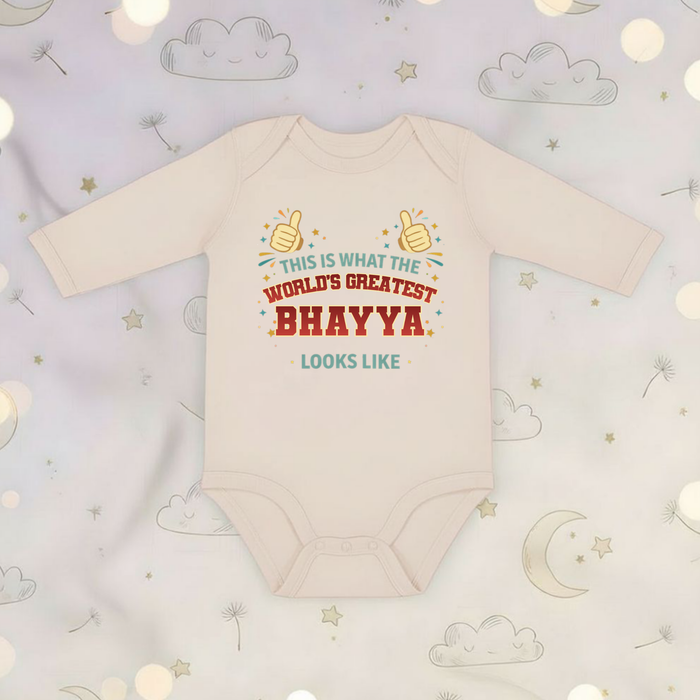 This is What the World's Greatest Bhayya Looks Like Long Sleeve Onesie