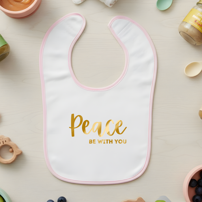 GOLD Peace Be With You Terry Bib