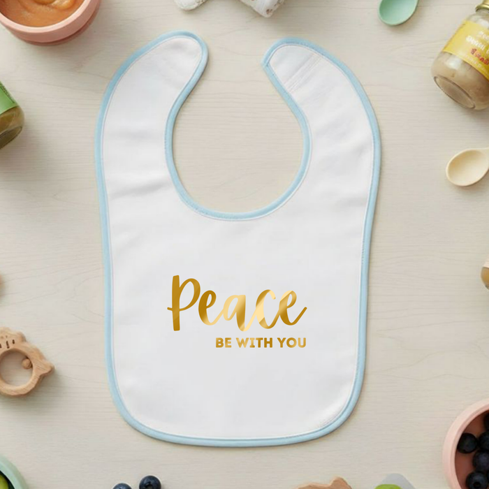 GOLD Peace Be With You Terry Bib