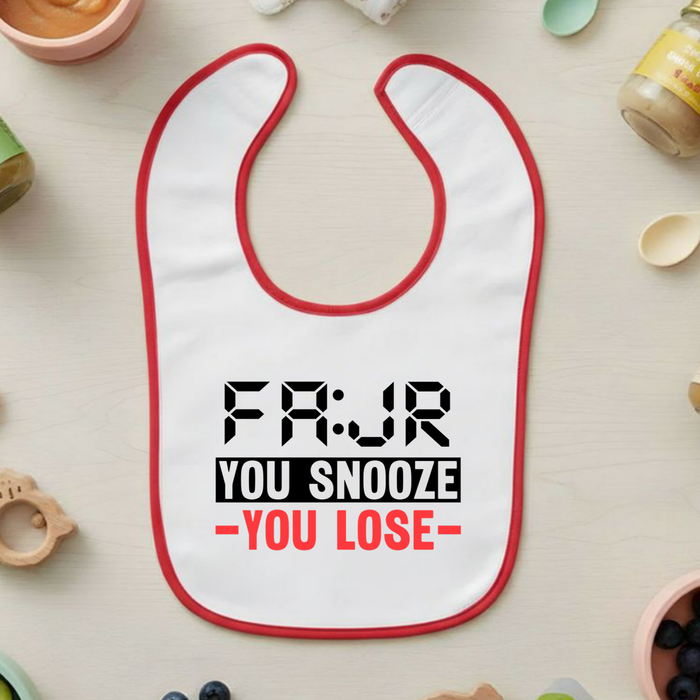 Fajr You Snooze You Lose Terry Bib