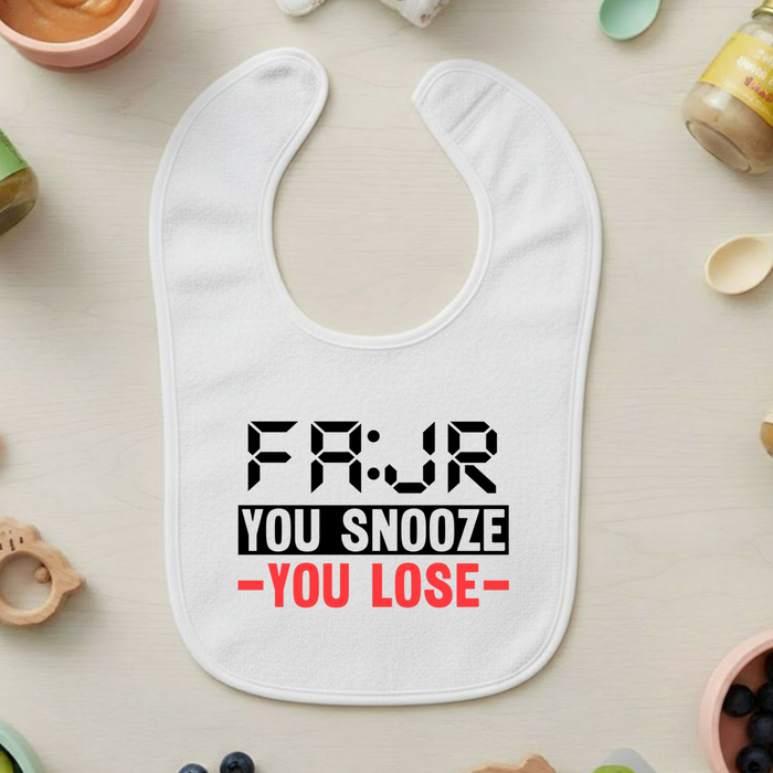 Fajr You Snooze You Lose Terry Bib