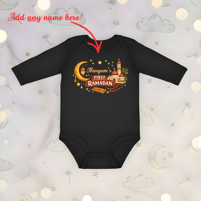 Personalized My First Ramadan Islamic Long Sleeve Onesie