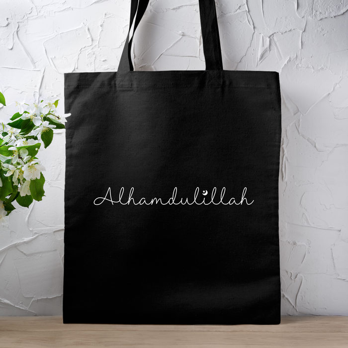 Alhamdulillah with Moon & Star Tote Bag