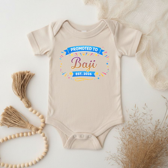 Promoted to [Relative] Est. [Year] Personalized Onesie