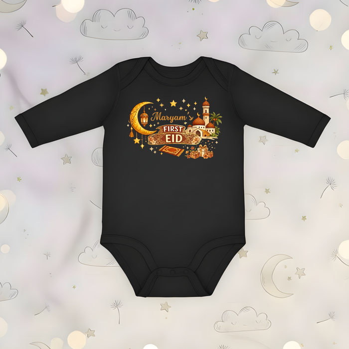 Personalized My First Eid Islamic Long Sleeve Onesie