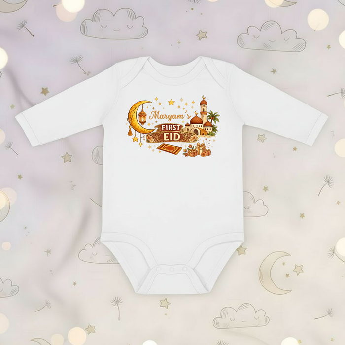 Personalized My First Eid Islamic Long Sleeve Onesie