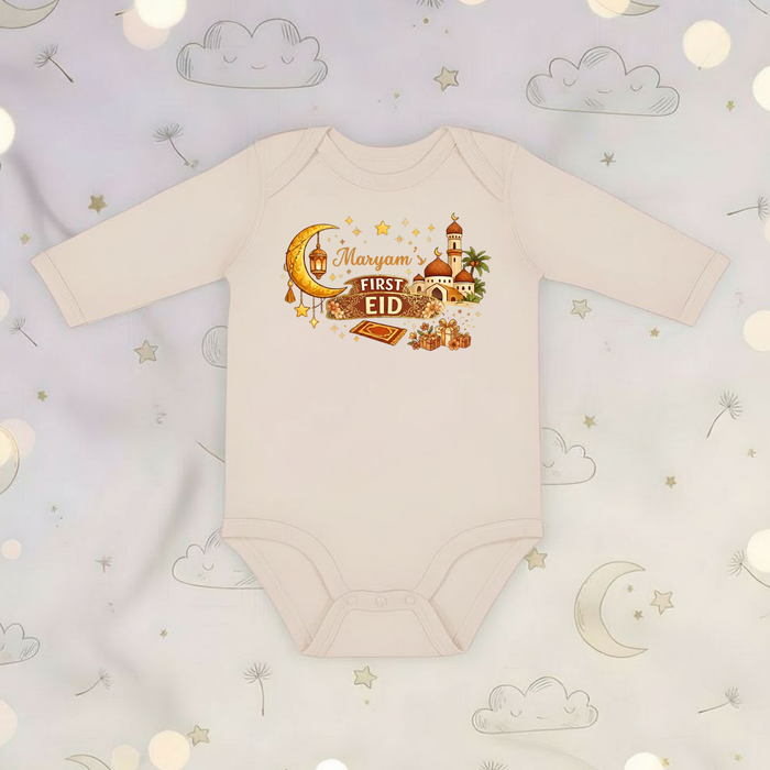 Personalized My First Eid Islamic Long Sleeve Onesie