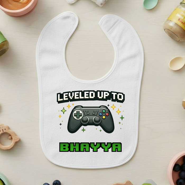 Leveled Up to [Relative] Personalized Terry Bib