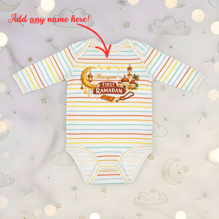 Personalized My First Ramadan Islamic Long Sleeve Onesie