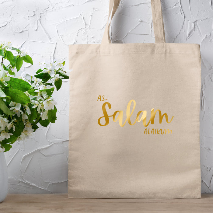 GOLD Assalam Alaikum Tote Bag